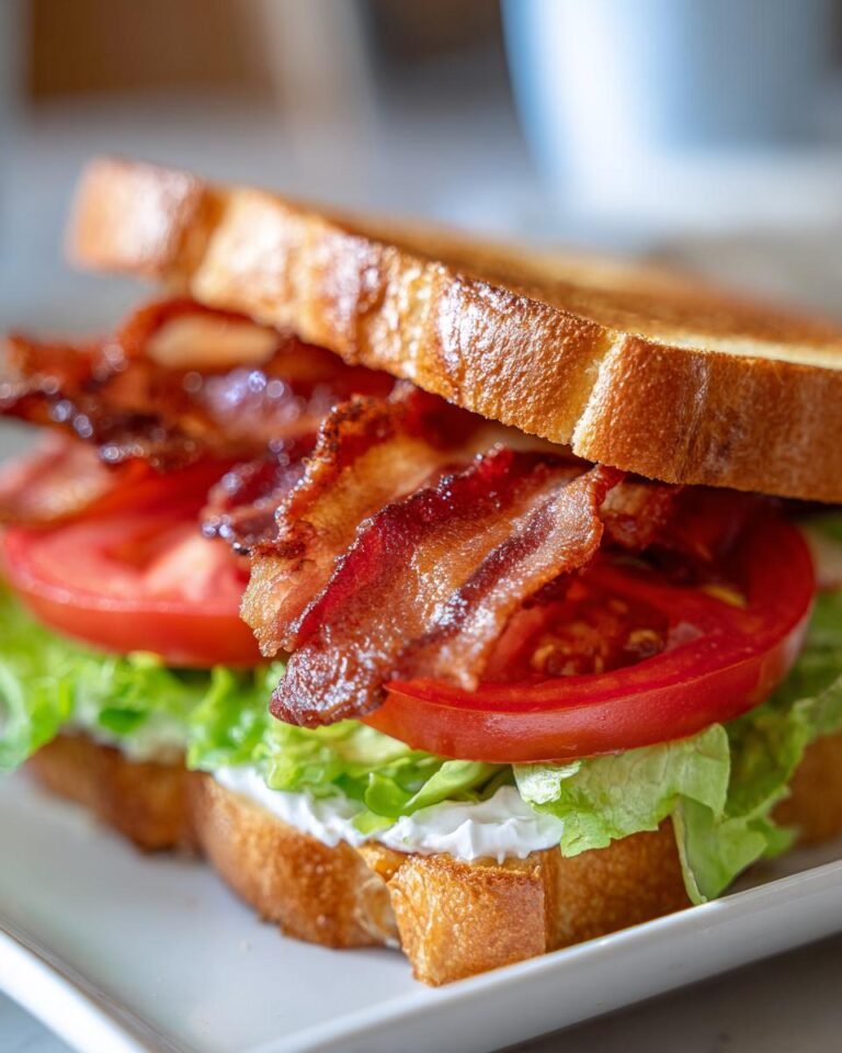 BLT Sandwich with Crispy Bacon and Ripe Tomatoes