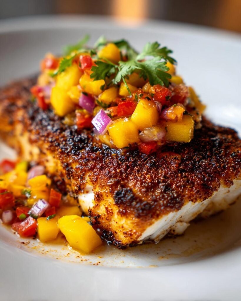 Cajun-Spiced Blackened Mahi Mahi with Mango Salsa