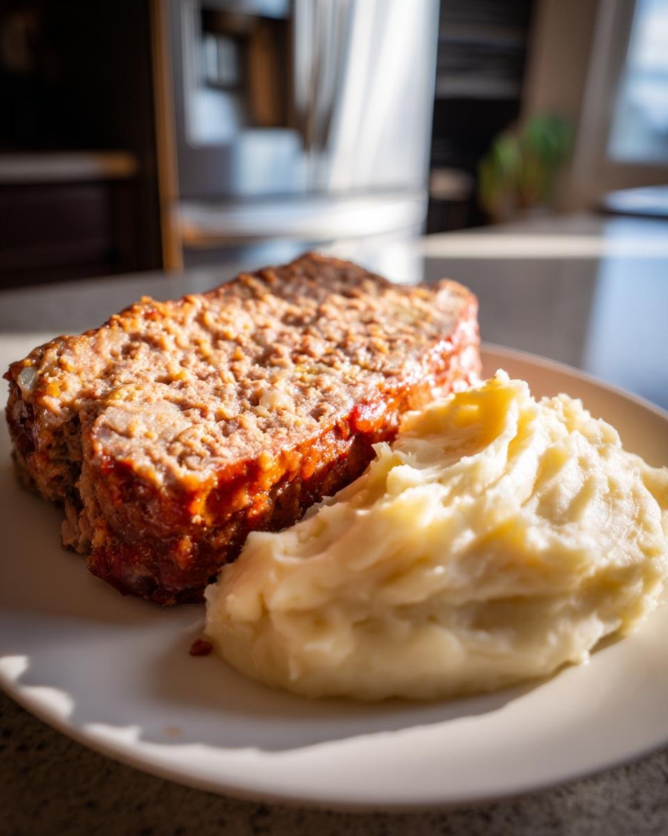Classic Meatloaf with Mashed Potatoes – Mid-Century Dinner Hit - detail 1
