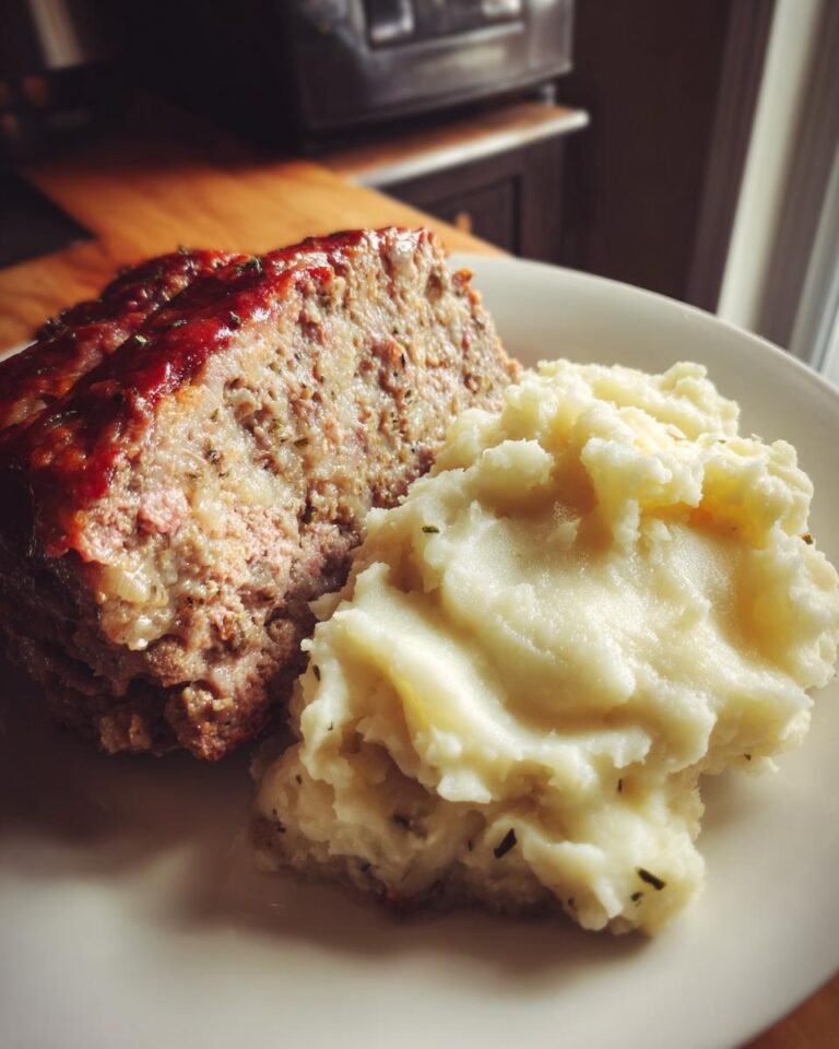 Classic Meatloaf with Mashed Potatoes – Mid-Century Dinner Hit