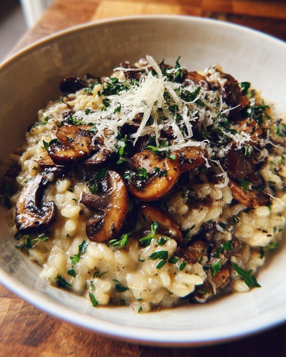 Creamy Mushroom Risotto with Parmesan and Fresh Herbs - detail 1
