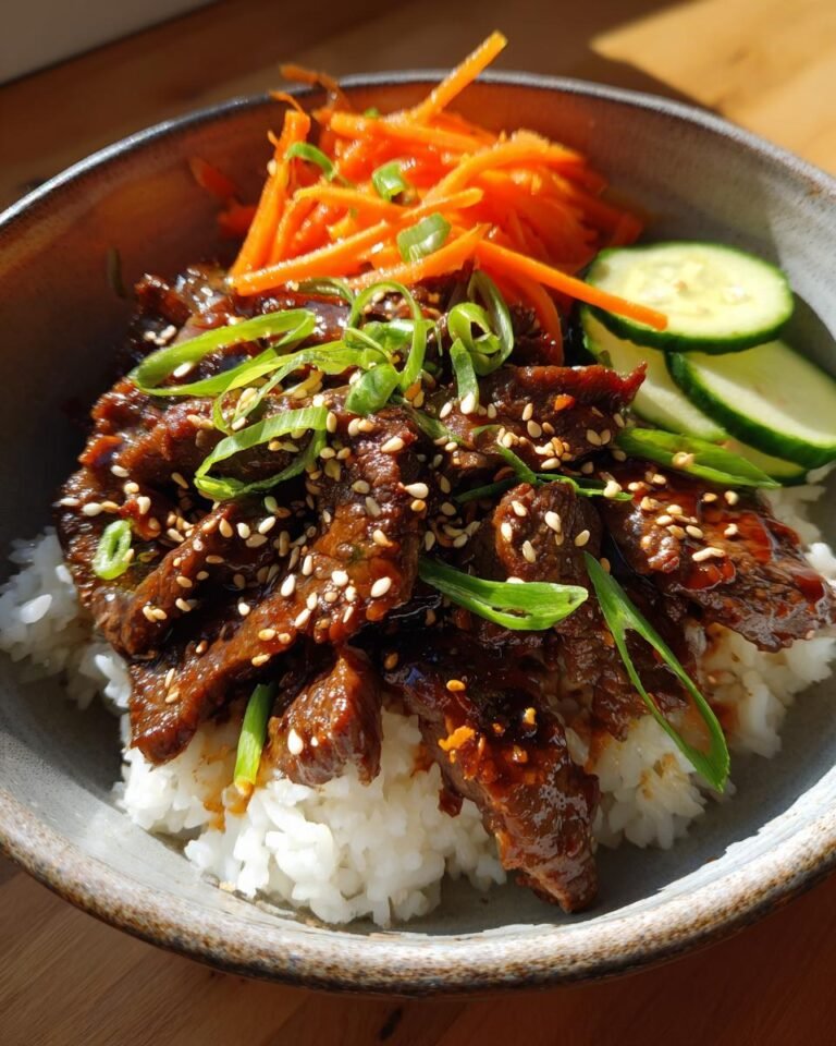 Korean BBQ Beef Bulgogi Bowls with Pickled Veggies