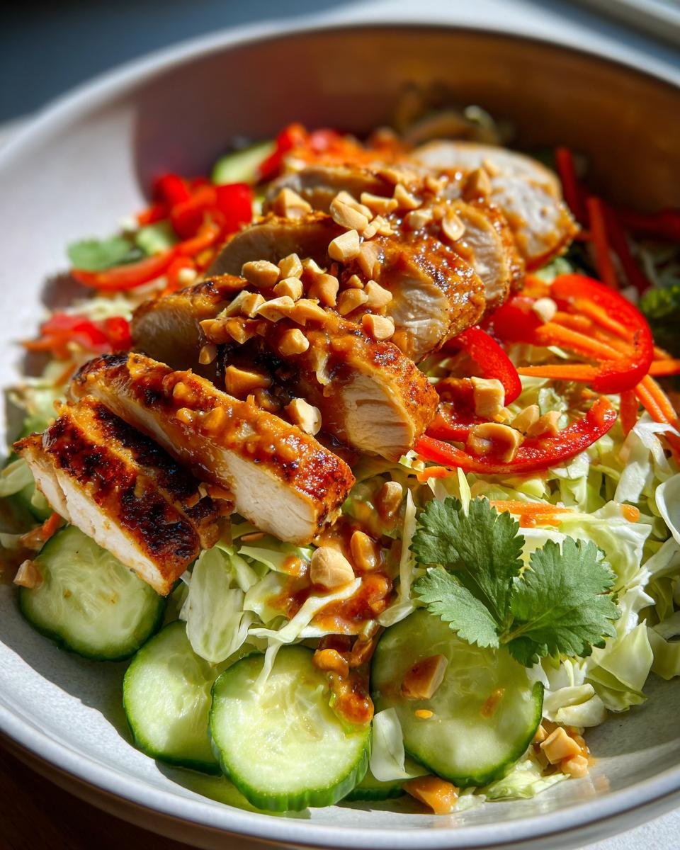 Thai Chicken Salad with Lime, Peanut Dressing & Crunch - detail 1