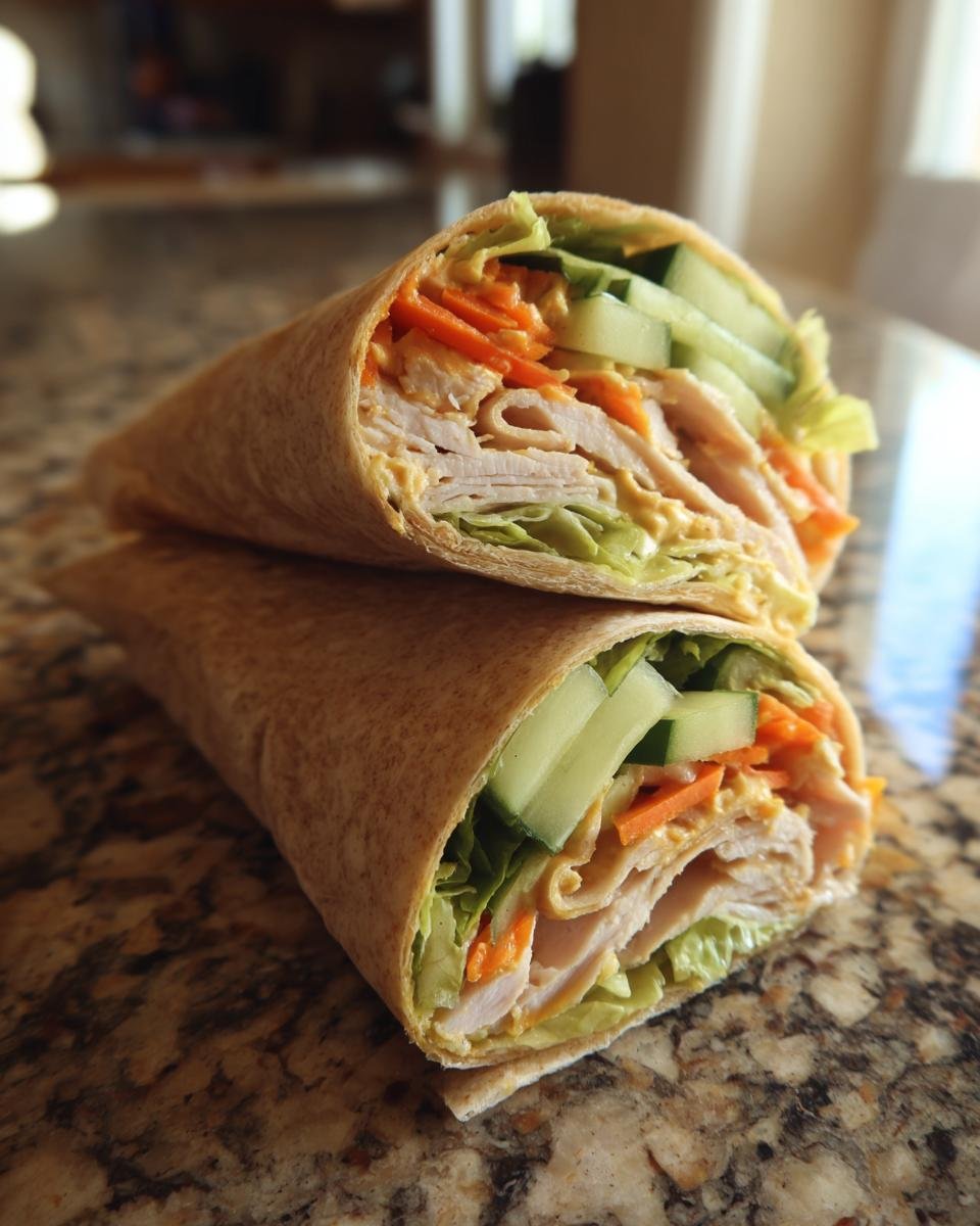 Turkey & Hummus Wrap – Light Healthy Lunch Option - detail 1