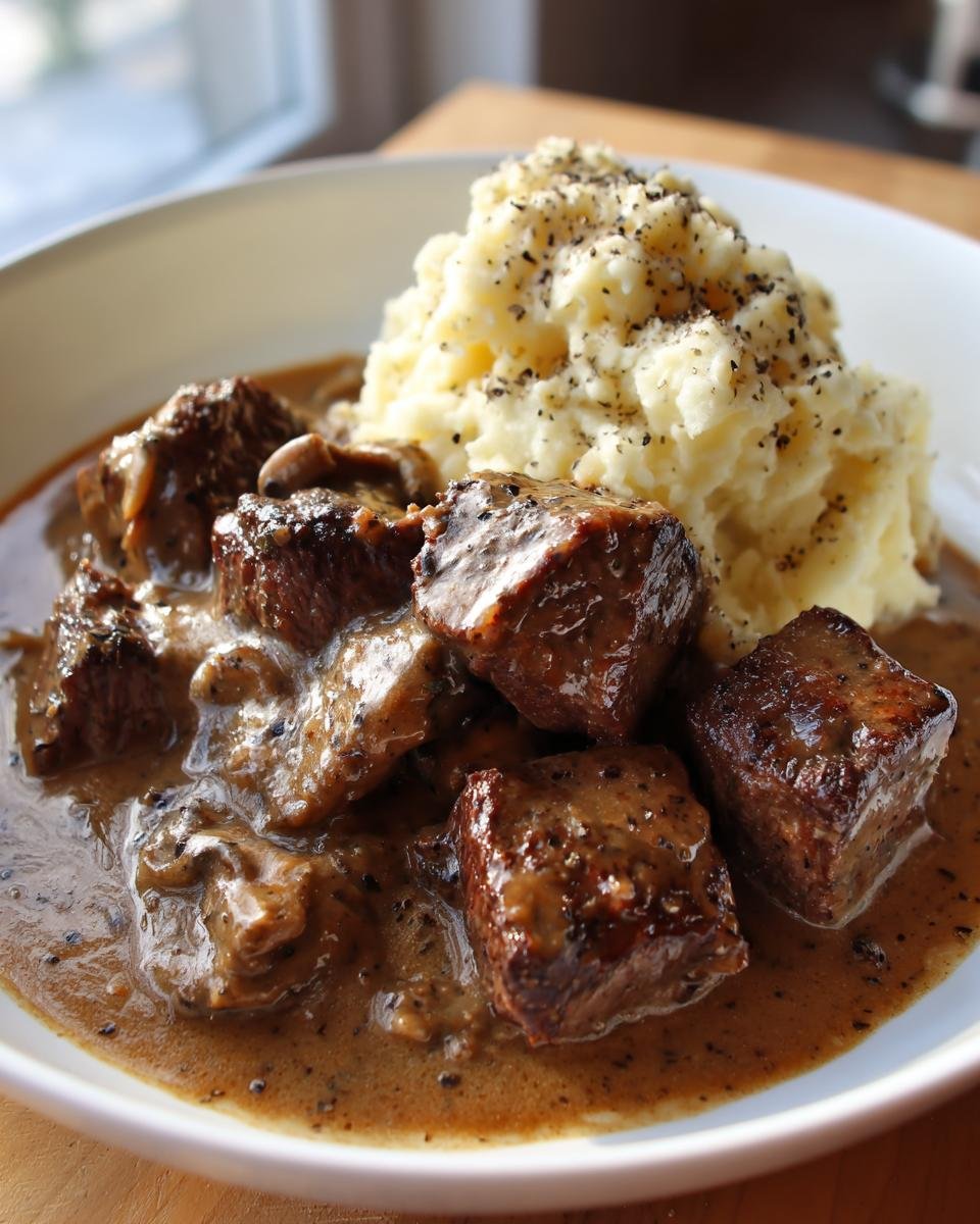 beef tips and gravy - detail 1