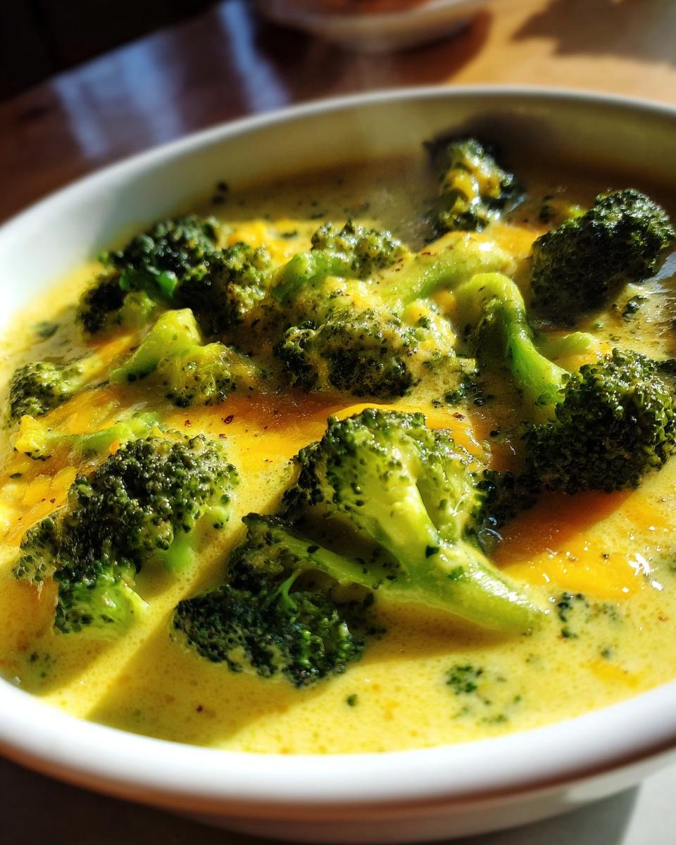 broccoli cheddar soup - detail 1