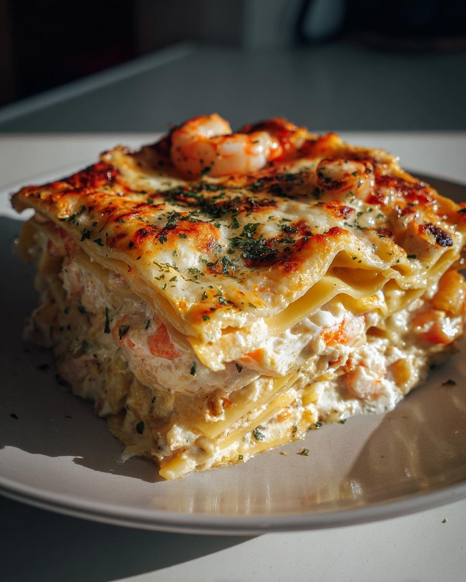 seafood lasagna - detail 1